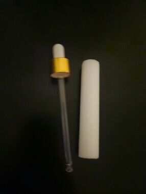Gold-Trim Glass Dropper with White Cap